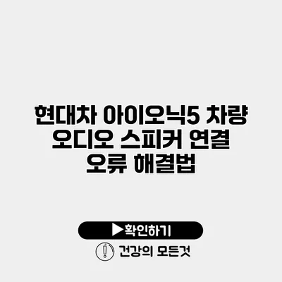 현대차 아이오닉5 차량 오디오 스피커 연결 오류 해결법